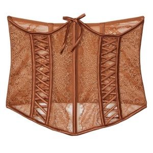 Victoria’s Secret Open Cup Golden Brown Lace Up Corset | Large